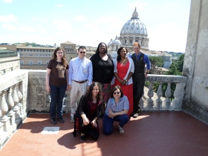 Our lovely group on top of the Vatican Secret Archives roof...